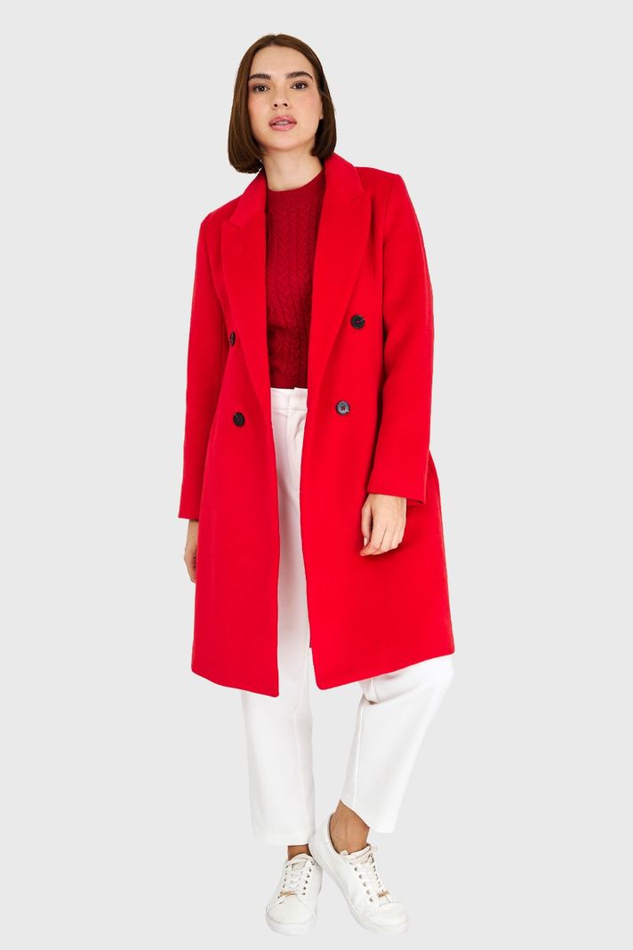 Abrigo 4 Botones Rojo Nicopoly-1