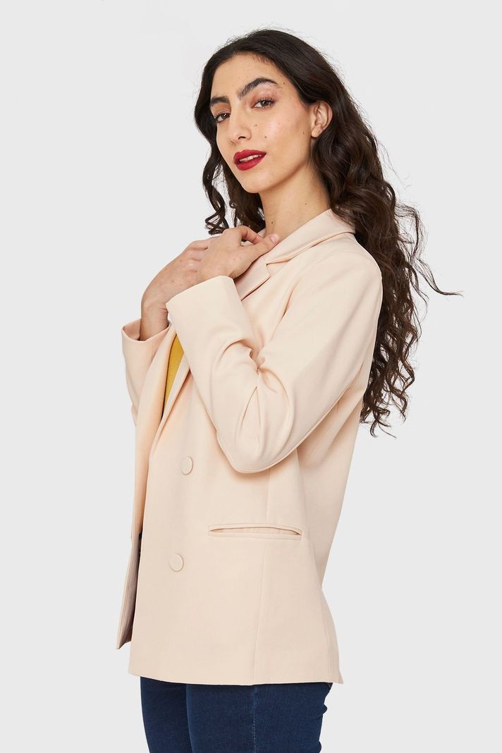 Blazer Botones Decorativos Crema Nicopoly-2