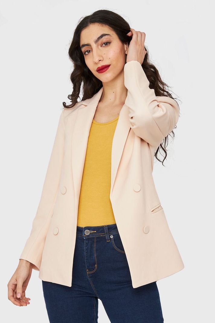 Blazer Botones Decorativos Crema Nicopoly-4