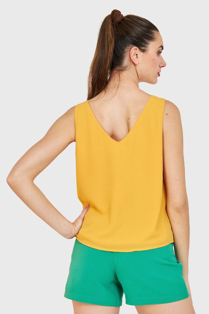 Blusa Básica Sin Mangas Amarillo Nicopoly-3