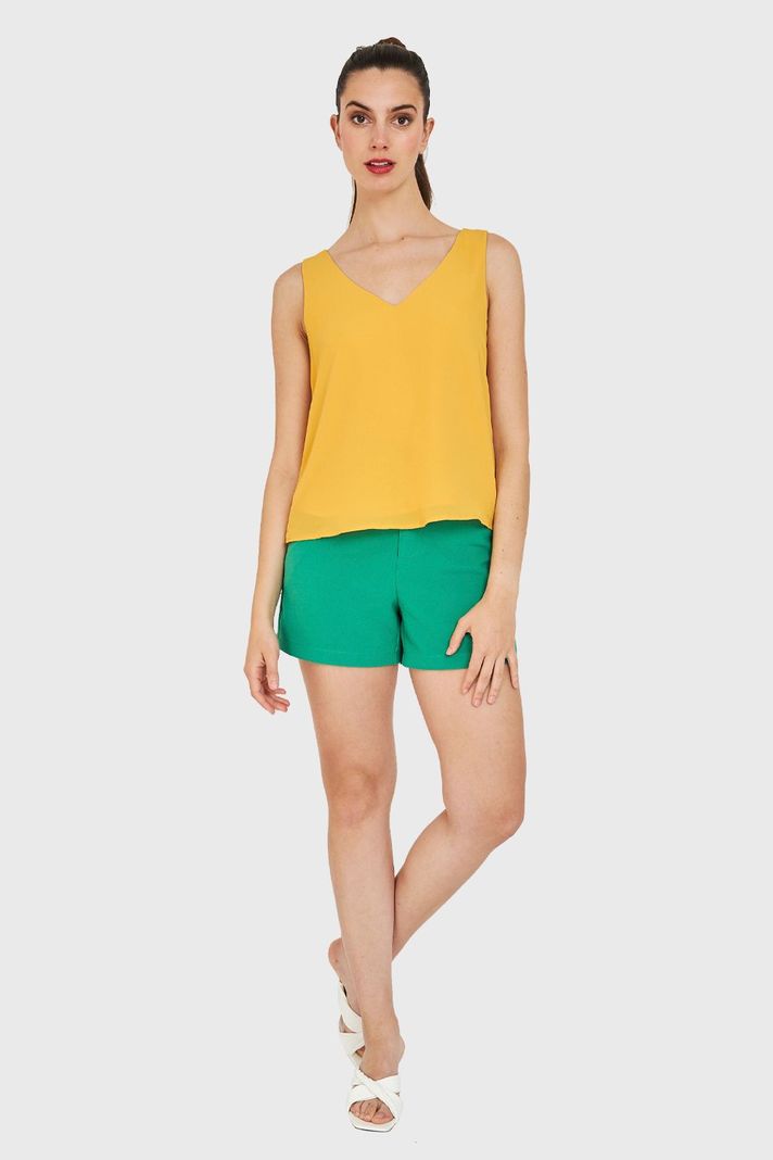 Blusa Básica Sin Mangas Amarillo Nicopoly-1