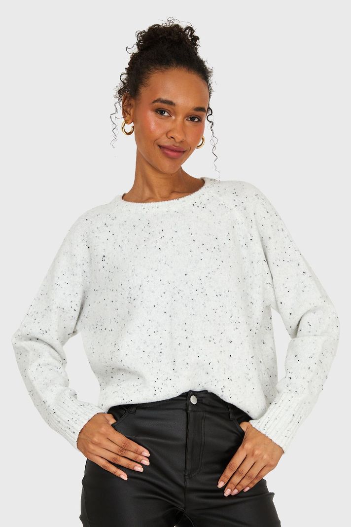Sweater Manga Raglán Blanco Invierno Nicopoly-0