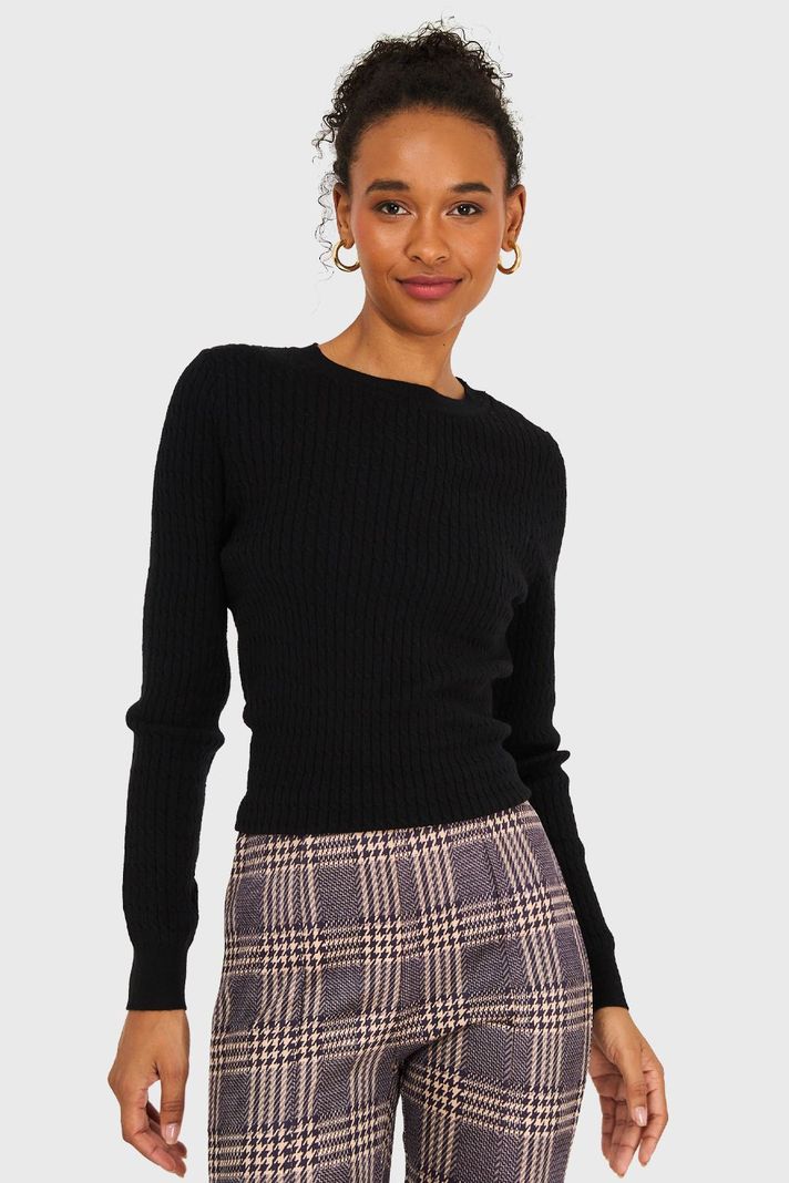 Sweater Diseño Cadenetas Negro Nicopoly-0