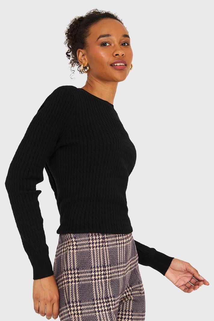 Sweater Diseño Cadenetas Negro Nicopoly-2