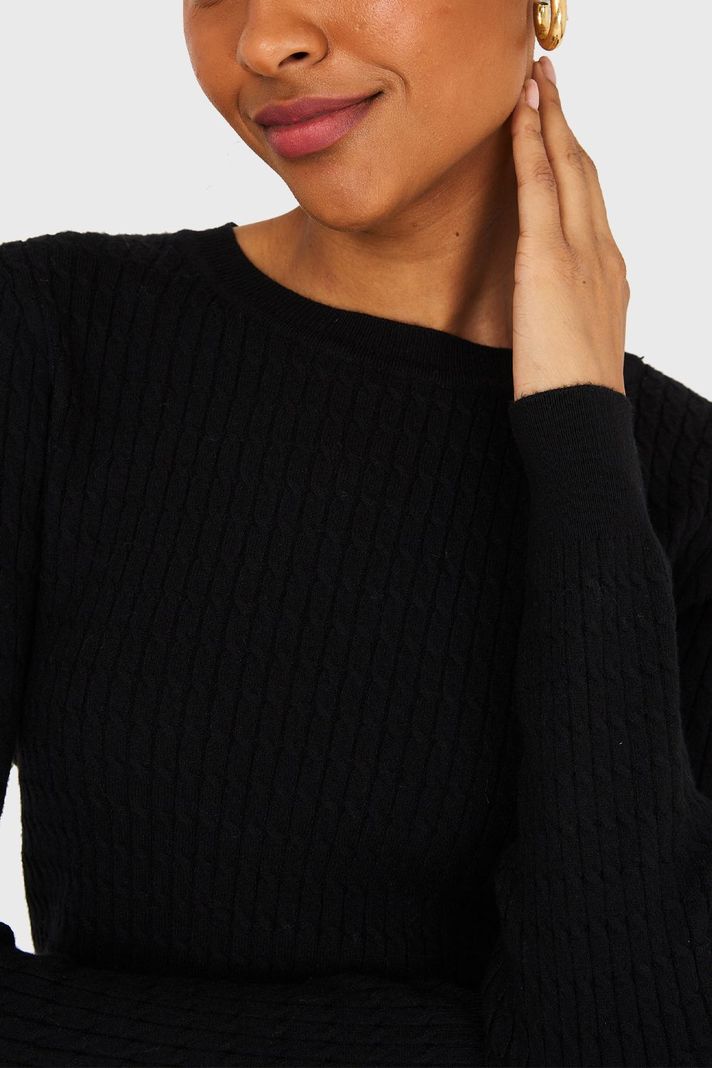 Sweater Diseño Cadenetas Negro Nicopoly-5