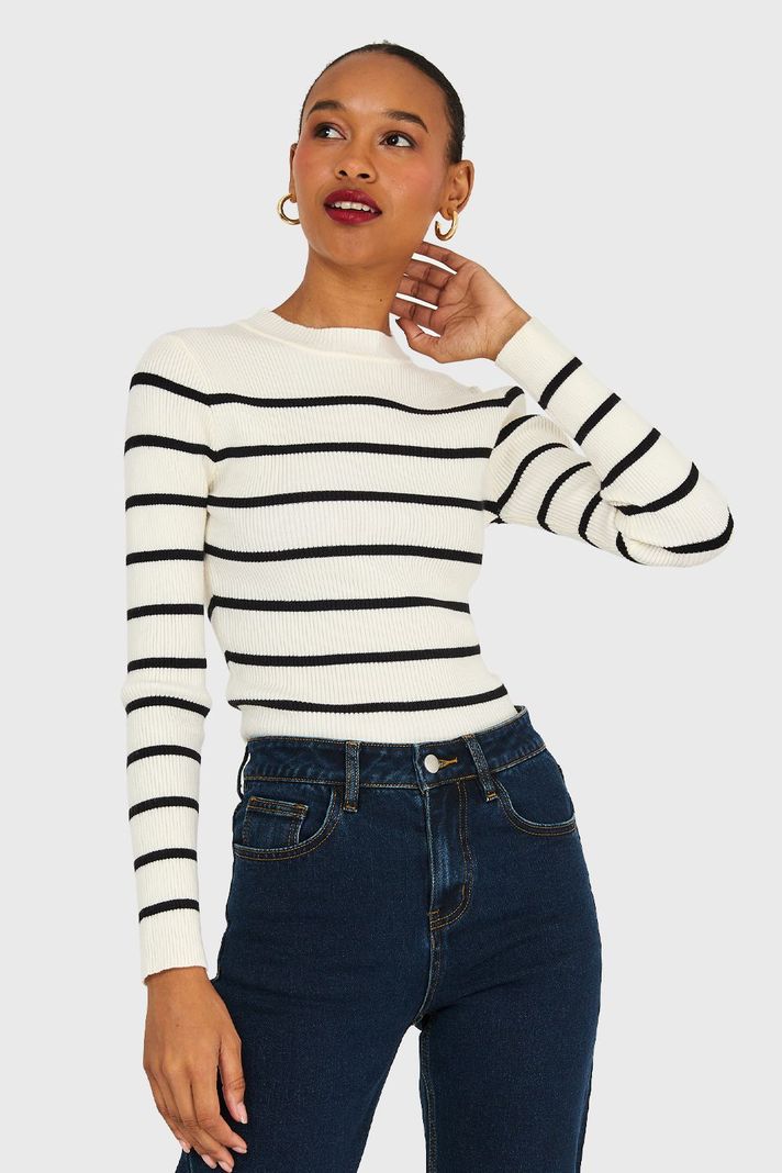 Sweater Rayas Blanco Invierno Nicopoly-0