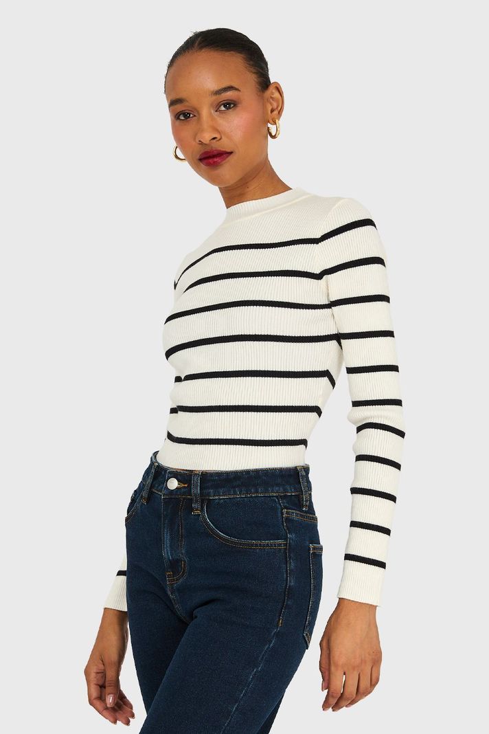 Sweater Rayas Blanco Invierno Nicopoly-2