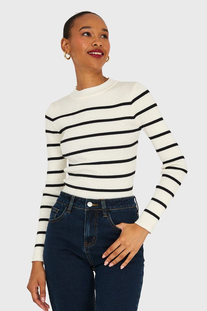 Sweater Rayas Blanco Invierno Nicopoly-4