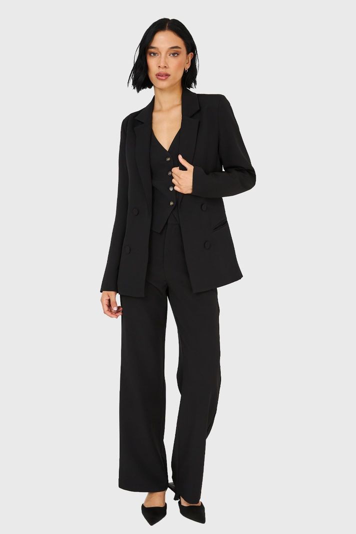 Blazer De Tope Botones Decorativos Negro Nicopoly-1