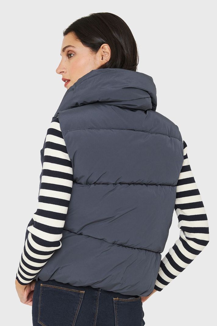Parka Sin Mangas Imán Cuello Azul Grisáceo Nicopoly-3