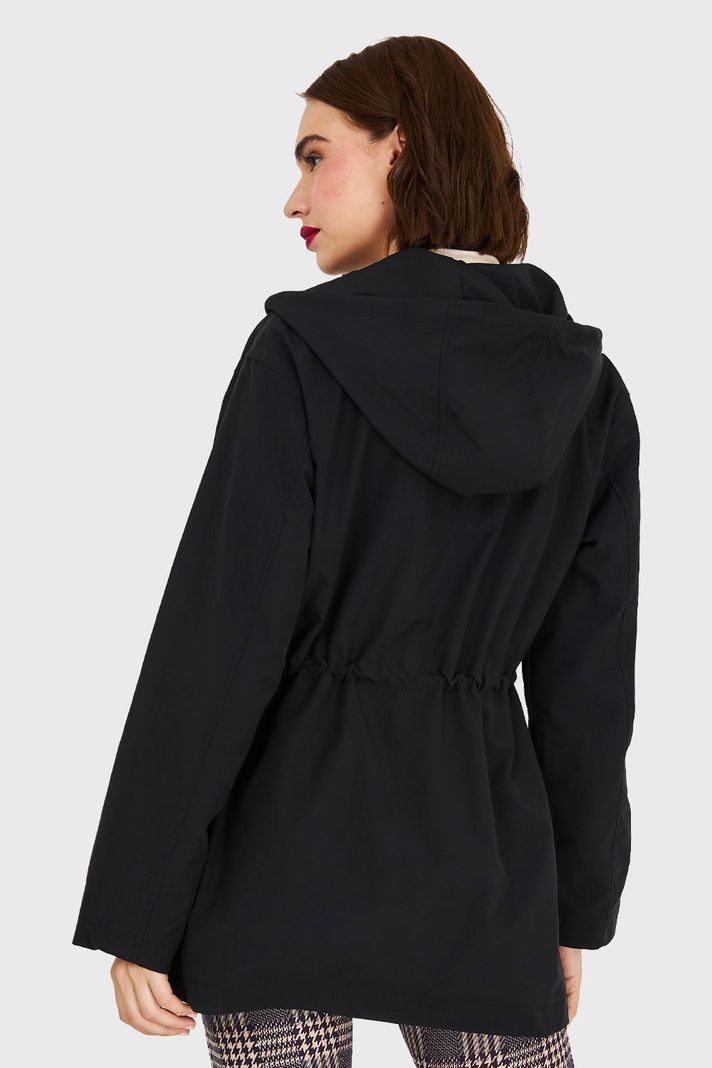 Chaqueta Larga Impermeable Negro Nicopoly-3