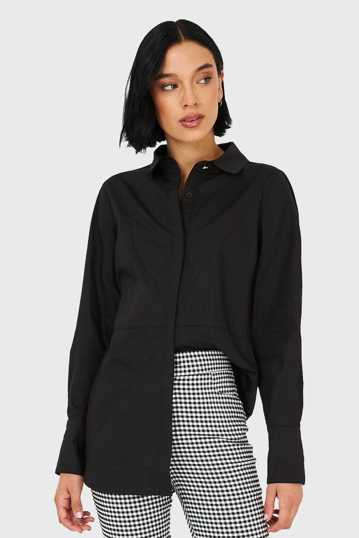 Camisa Básica Algodón Negro Nicopoly-0