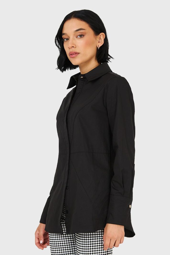 Camisa Básica Algodón Negro Nicopoly-2