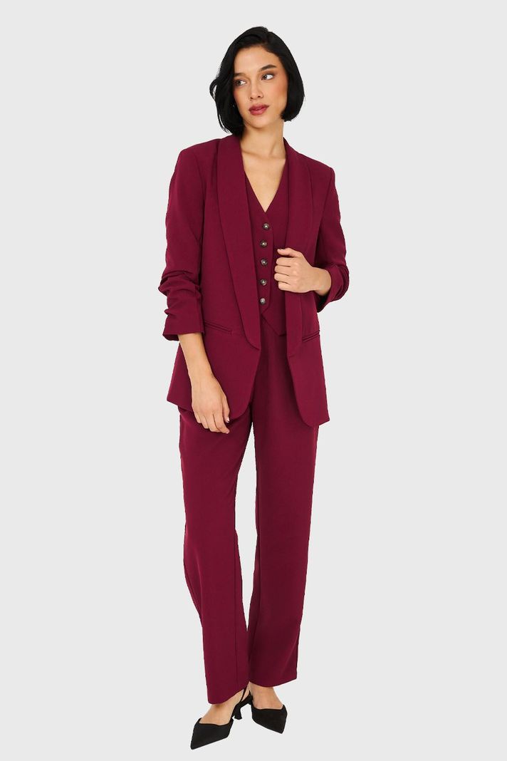 Blazer De Tope Manga 3/4 Burdeo Nicopoly-1
