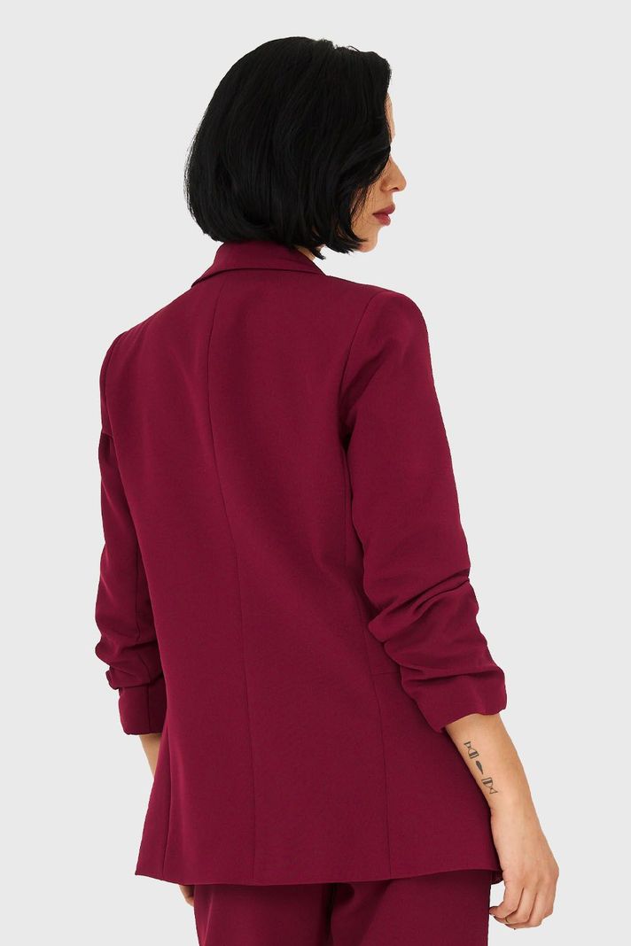 Blazer De Tope Manga 3/4 Burdeo Nicopoly-3