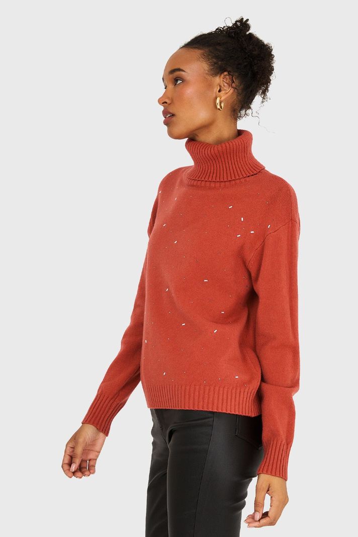 Sweater Cuello Beatle Strass Óxido Nicopoly-2