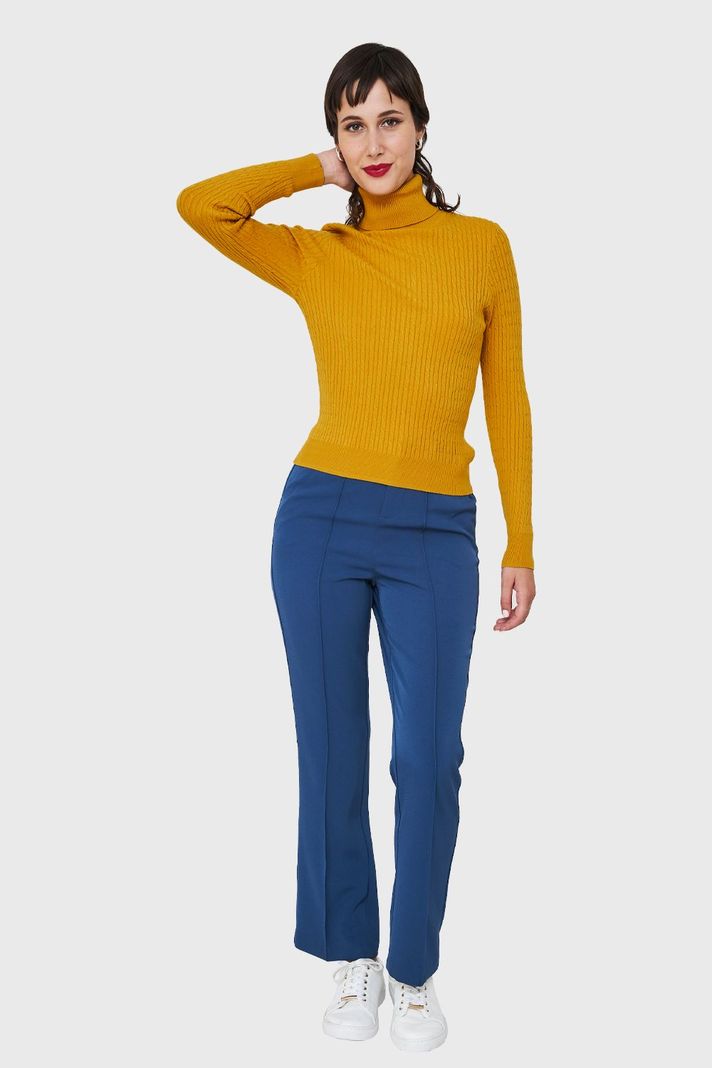 Sweater Tipo Cadenetas Mostaza Nicopoly-1