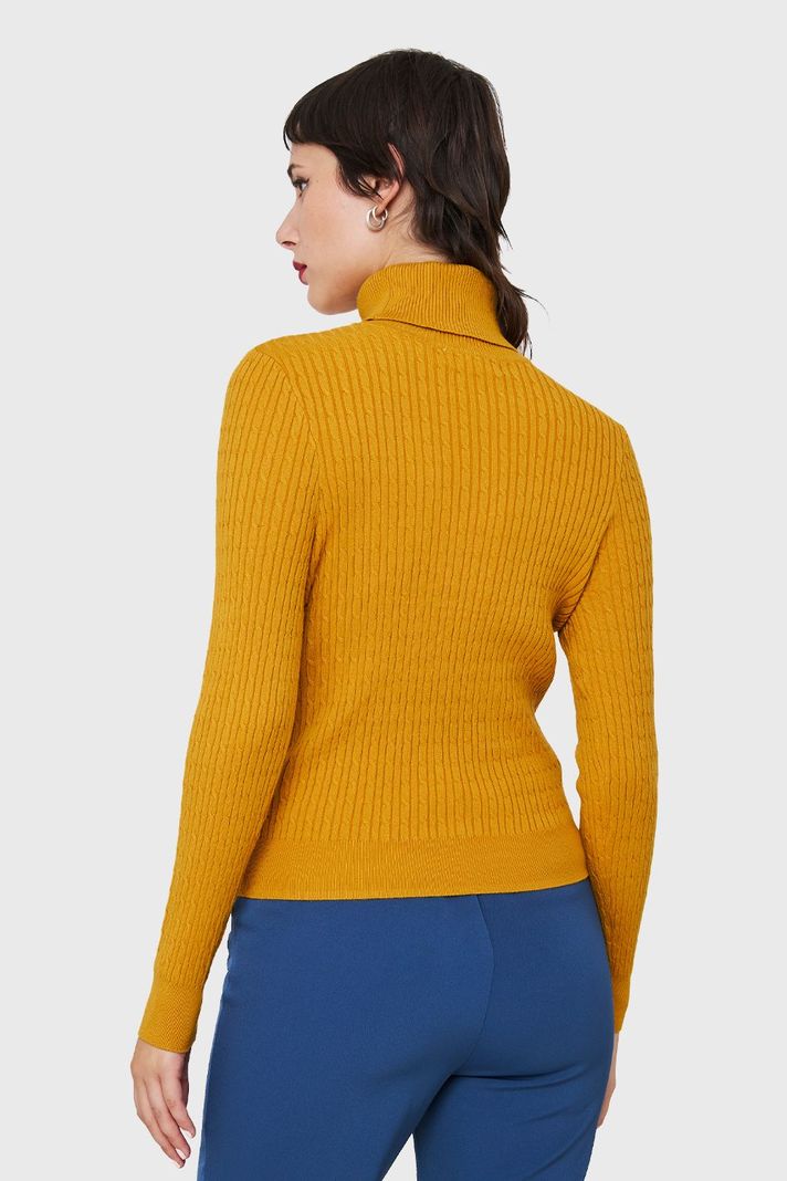 Sweater Tipo Cadenetas Mostaza Nicopoly-3