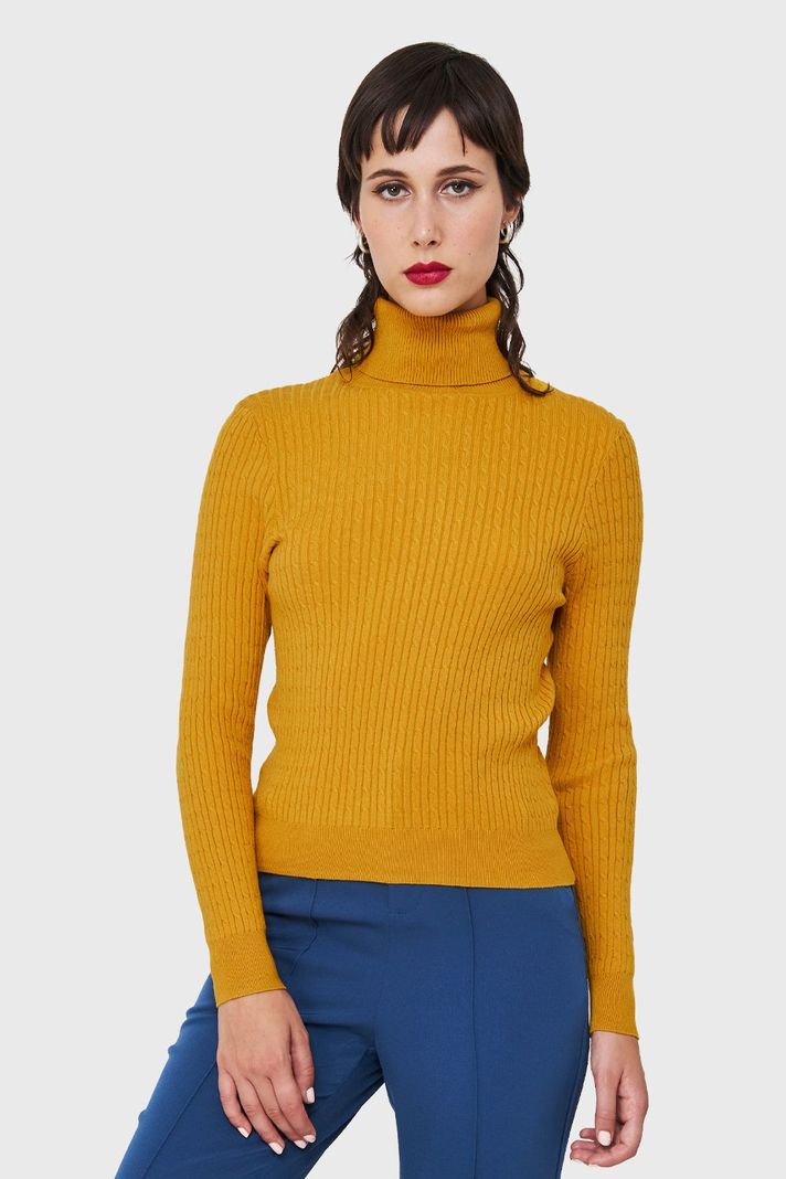 Sweater Tipo Cadenetas Mostaza Nicopoly-4