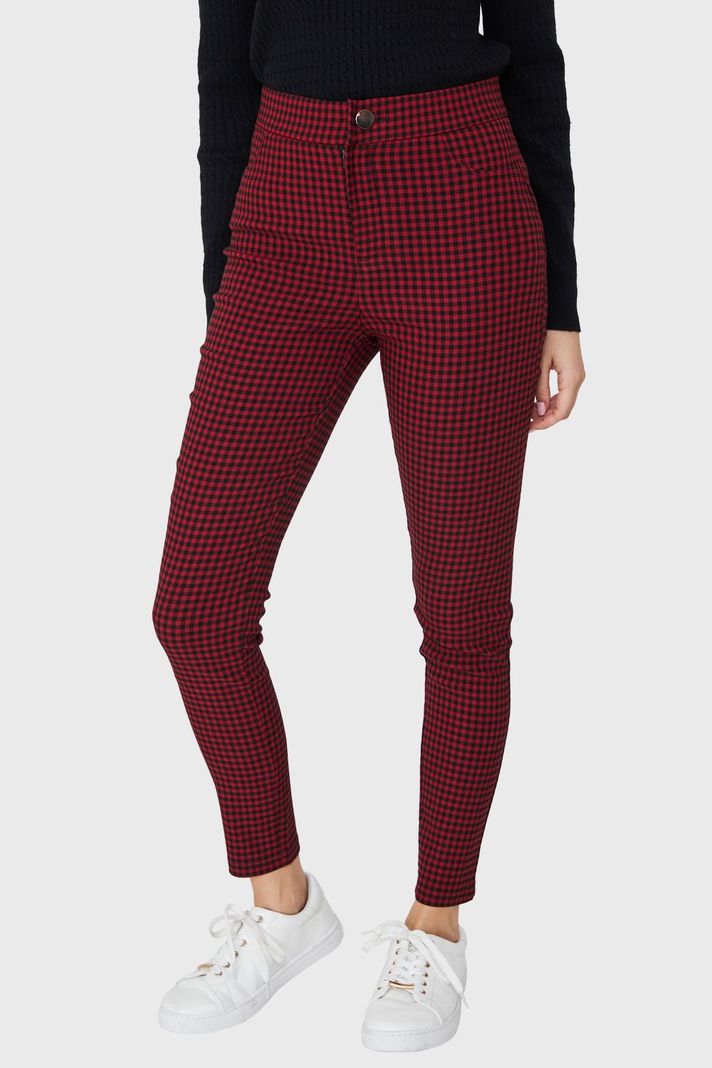 Calza Vichy Con Cierre Burdeos/Negro Nicopoly-0