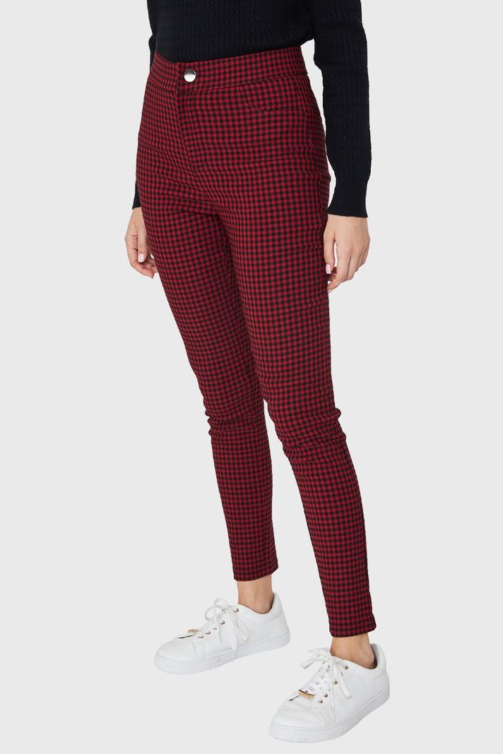 Calza Vichy Con Cierre Burdeos/Negro Nicopoly-2