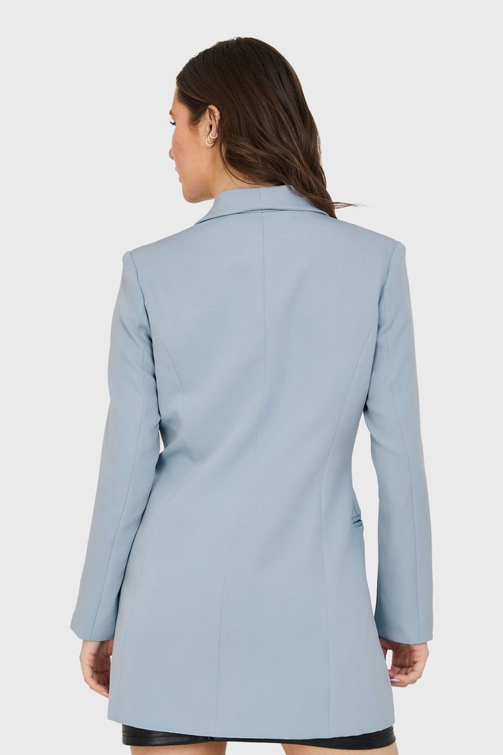 Blazer Largo 4 Botones Celeste Nicopoly-3