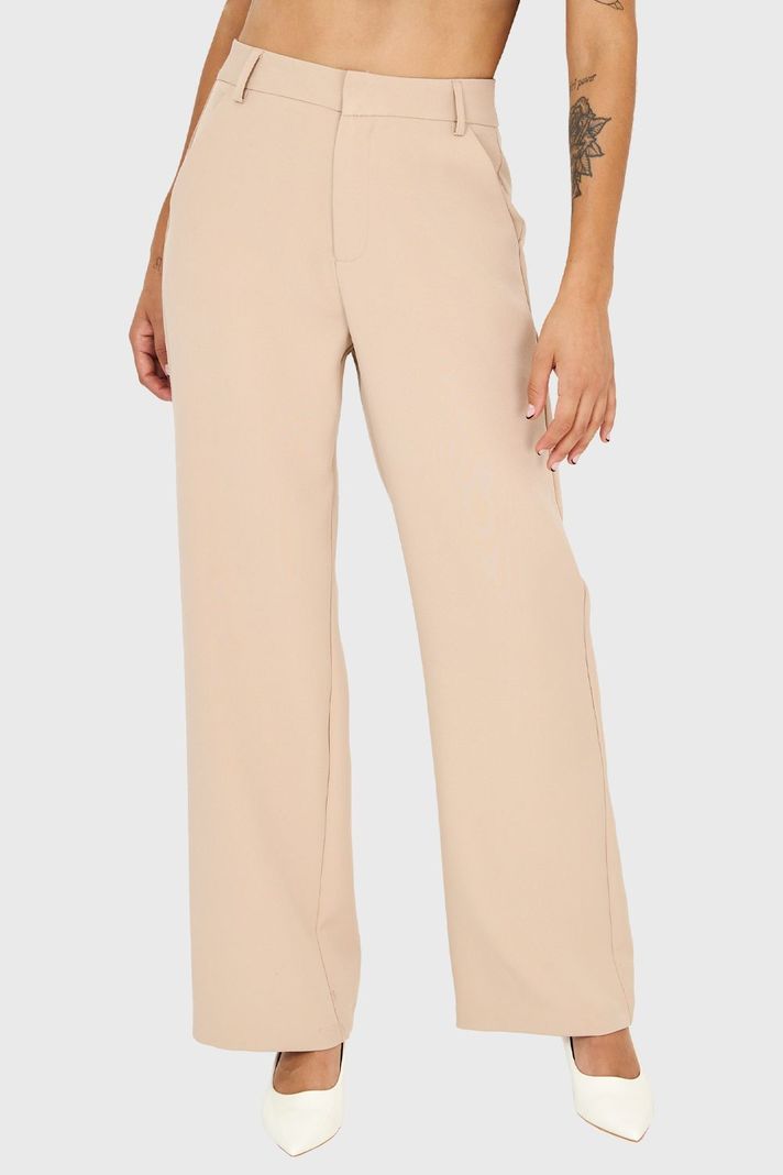 Pantalón Pierna Ancha Con Pasador Khaki Nicopoly-0