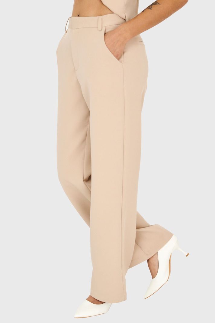 Pantalón Pierna Ancha Con Pasador Khaki Nicopoly-2