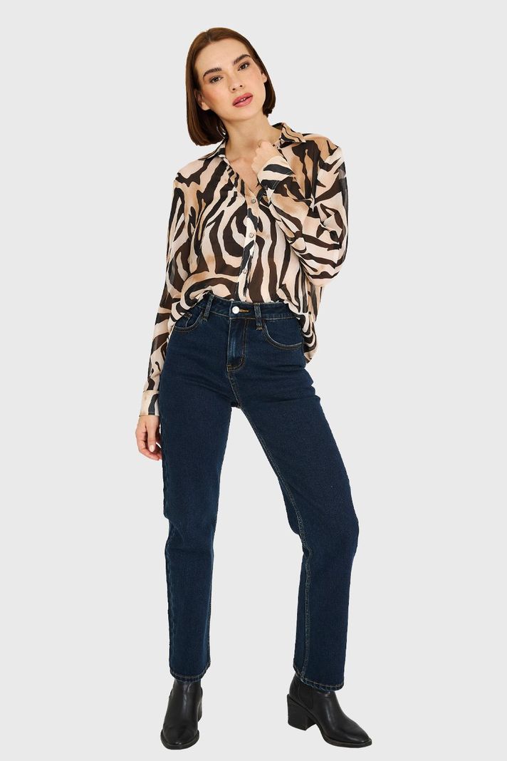 Blusa Cebra Beige Nicopoly-1