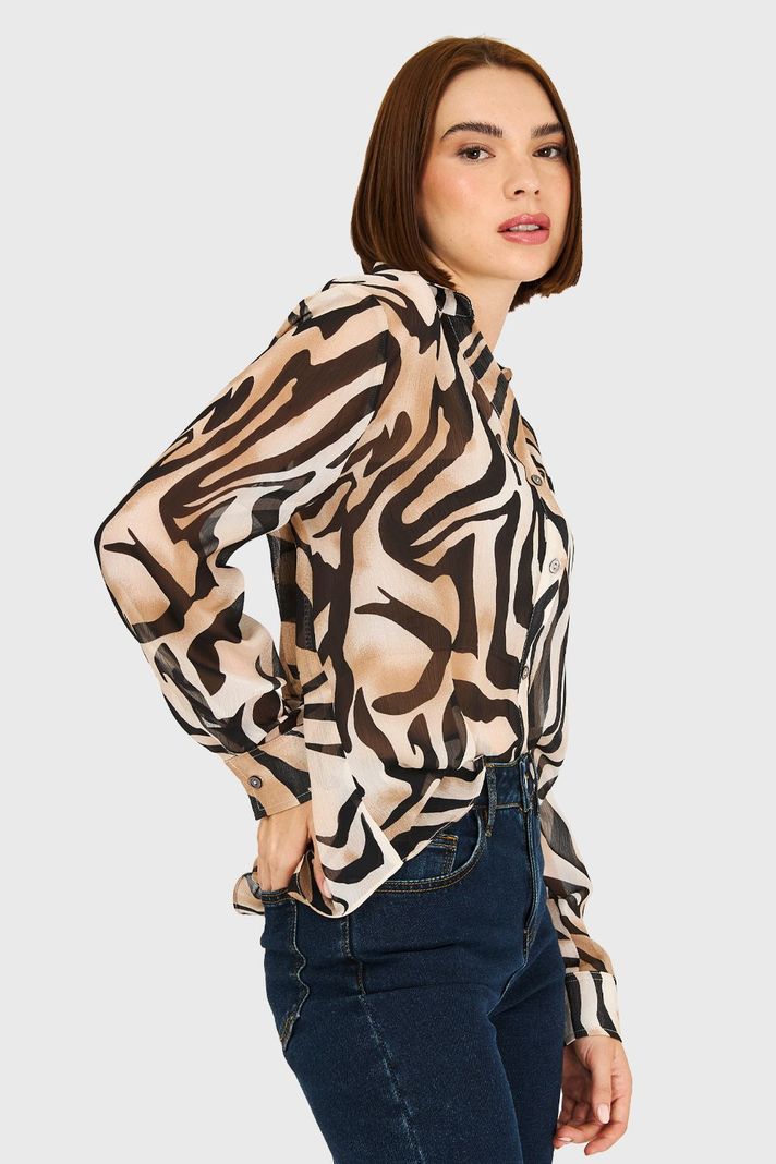 Blusa Cebra Beige Nicopoly-2