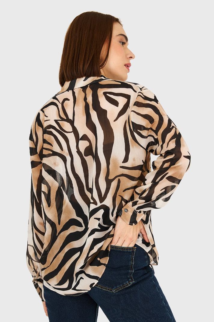 Blusa Cebra Beige Nicopoly-3