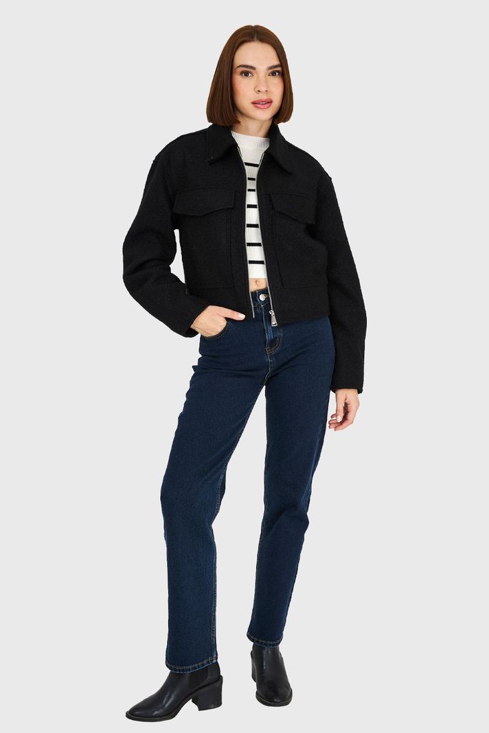 Chaqueta Bouclé Negro Nicopoly-1
