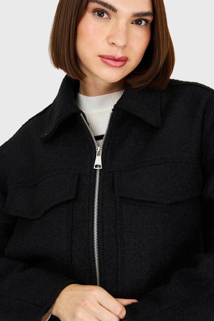 Chaqueta Bouclé Negro Nicopoly-5