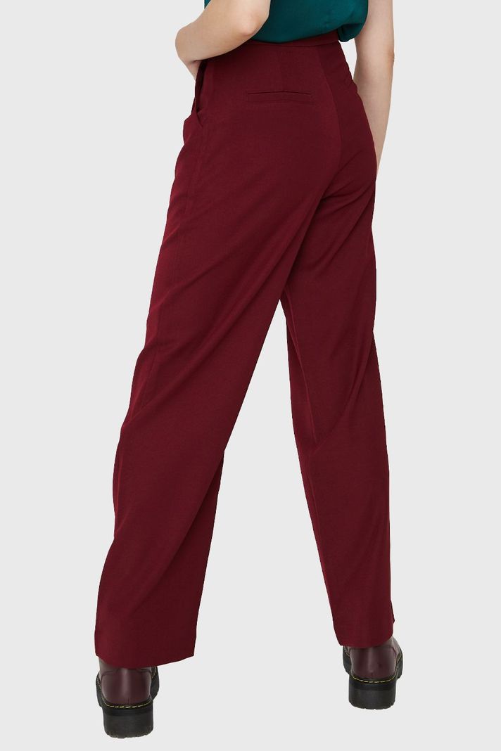 Pantalón Recto Botones Burdeos Nicopoly-3