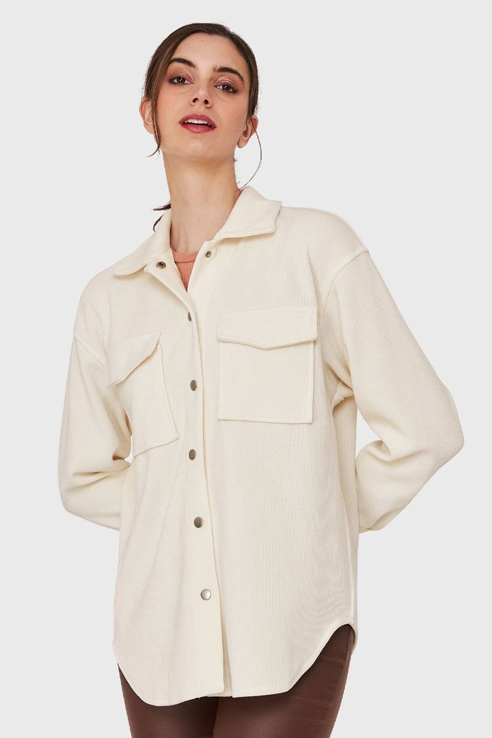 Sobrecamisa Tipo Pana Broches Blanco Nicopoly-4