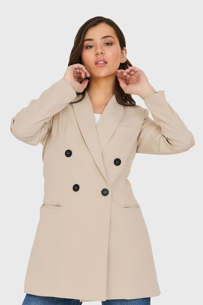 Blazer Largo 4 Botones Khaki Nicopoly-0