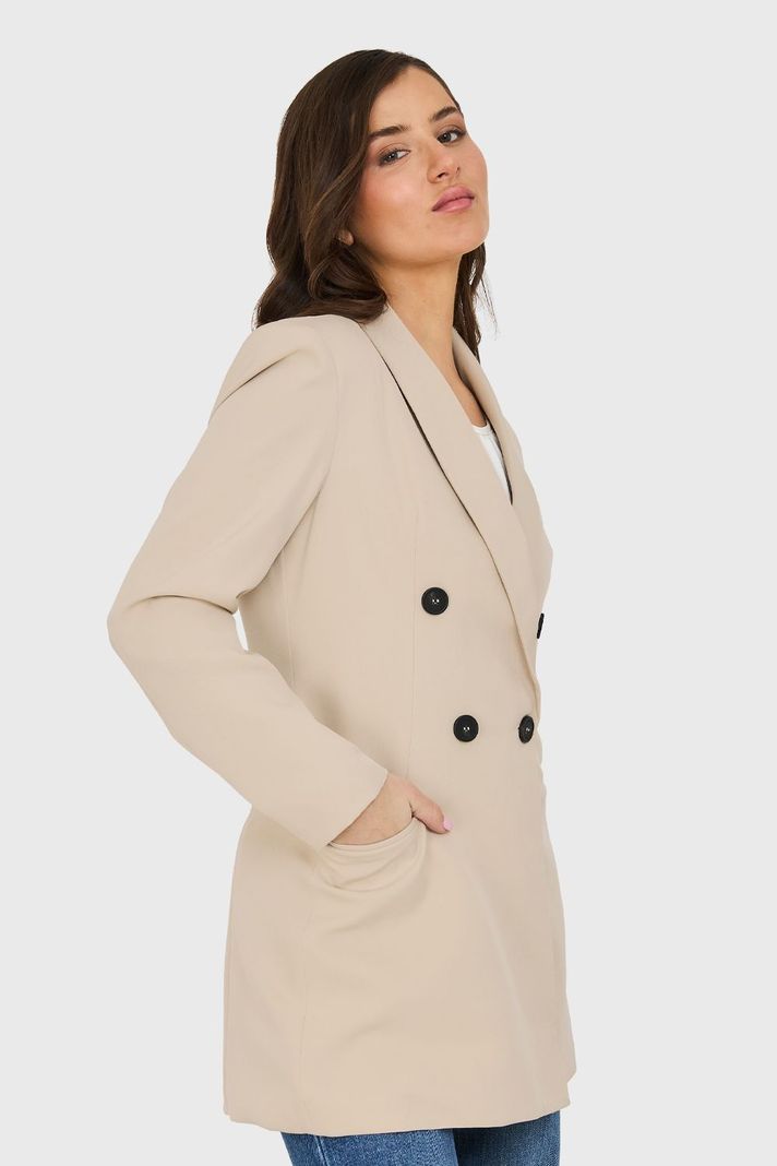 Blazer Largo 4 Botones Khaki Nicopoly-2