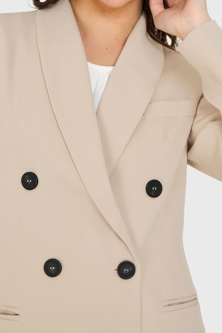 Blazer Largo 4 Botones Khaki Nicopoly-5