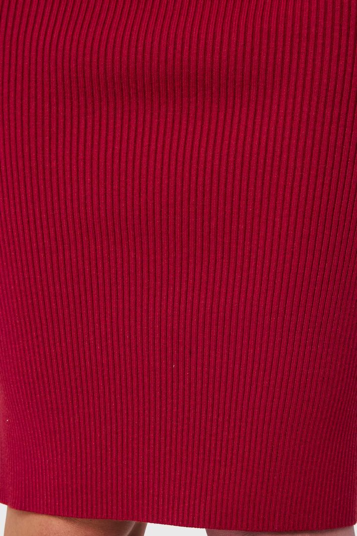 Falda Midi Acanalada Burdeos Nicopoly-5