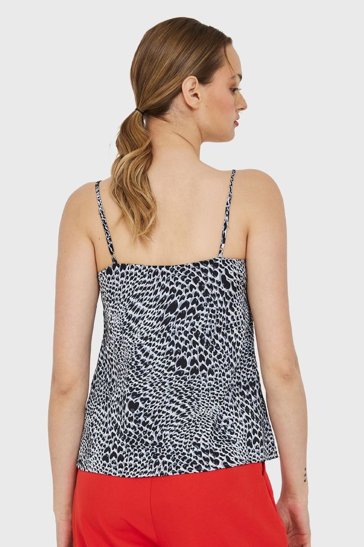 Top Básico Leopardo Tipo Satín Gris Nicopoly-3