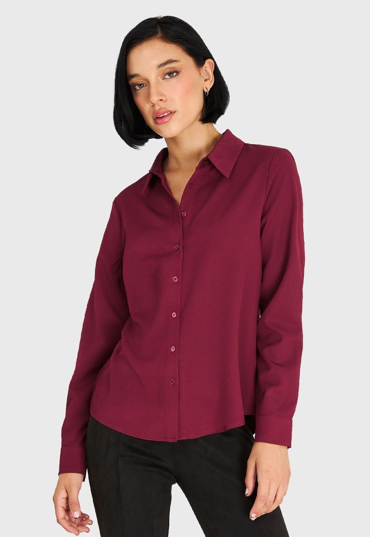 Camisa Básica Burdeo Nicopoly-0