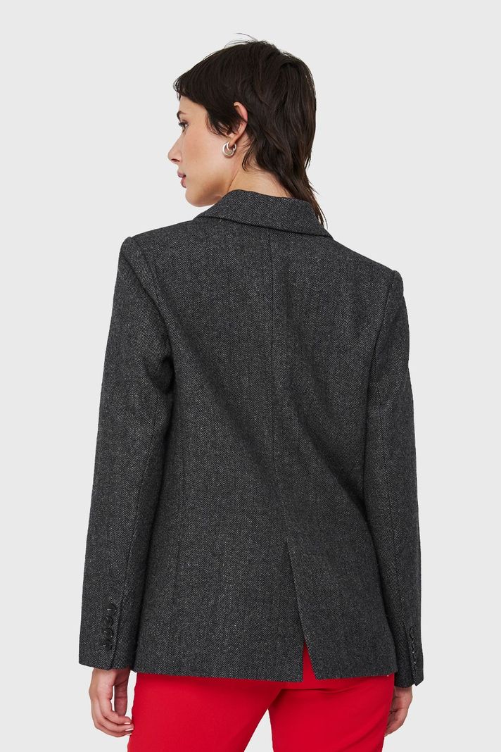 Blazer Patrón Espiga Grafito Nicopoly-3