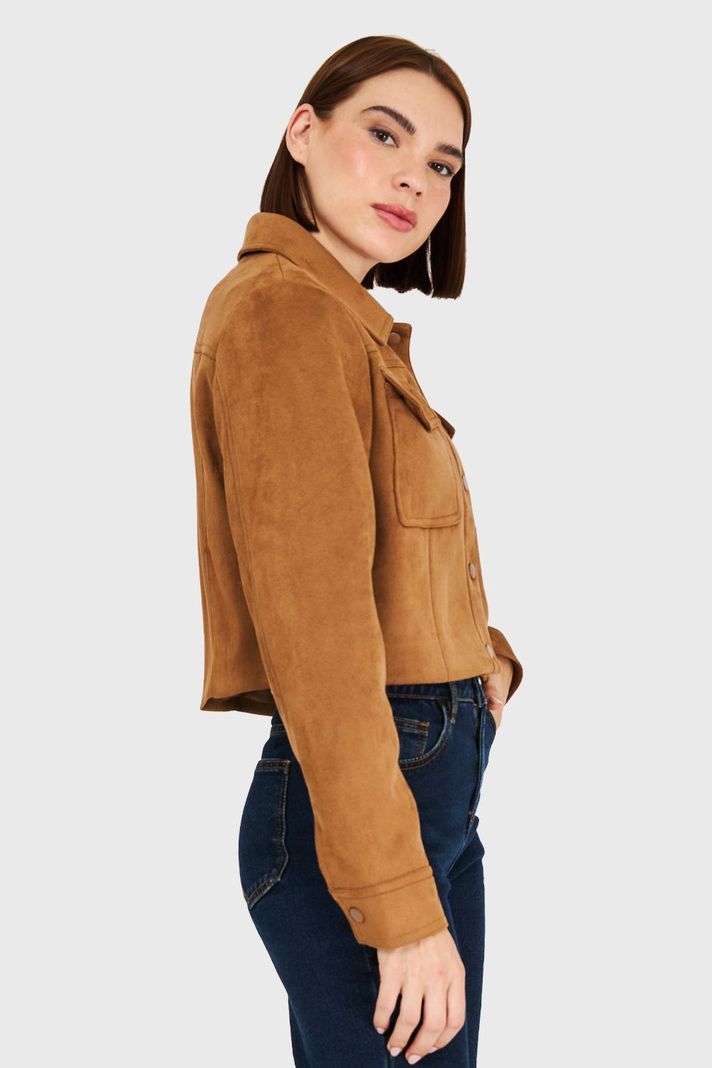 Chaqueta Corta Tipo Gamuza Camel Nicopoly-2