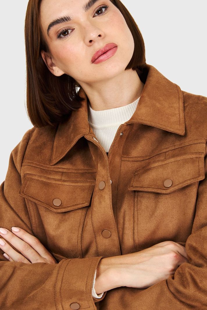 Chaqueta Corta Tipo Gamuza Camel Nicopoly-5