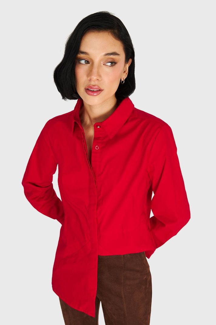 Camisa Básica Algodón Rojo Nicopoly-0