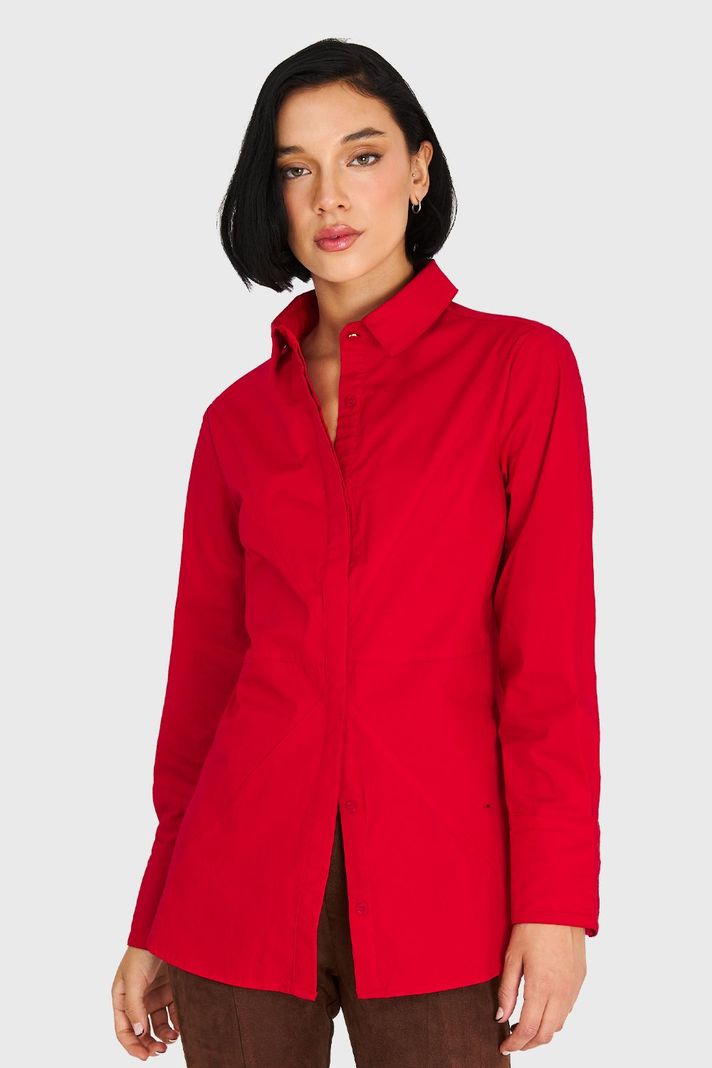 Camisa Básica Algodón Rojo Nicopoly-4