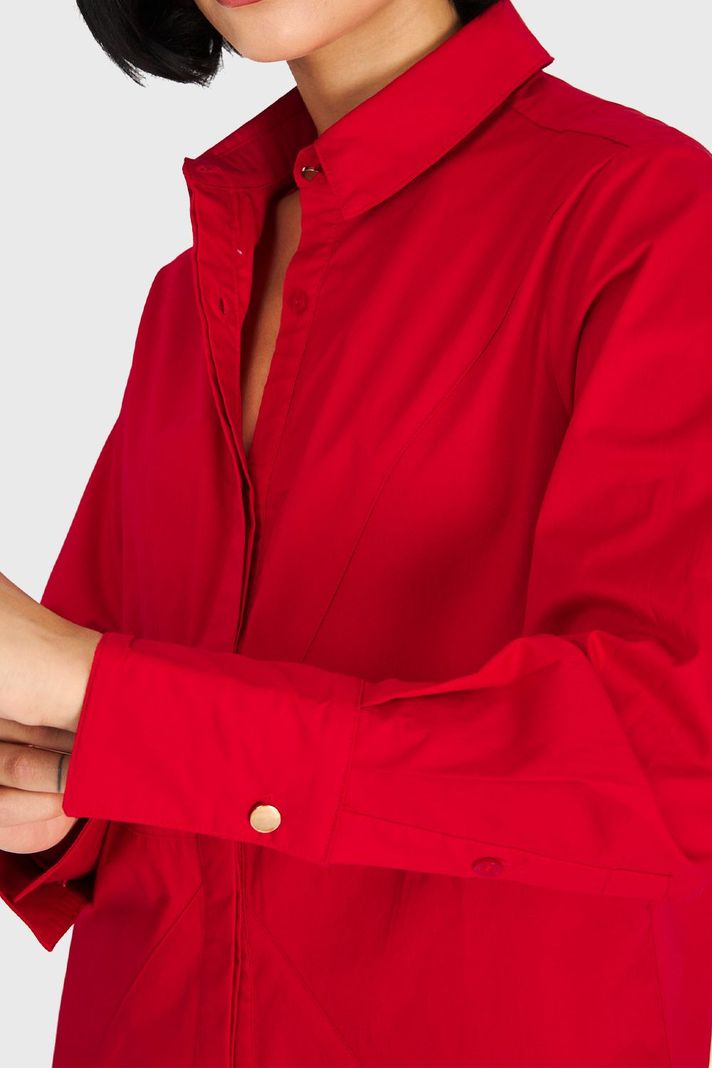 Camisa Básica Algodón Rojo Nicopoly-5