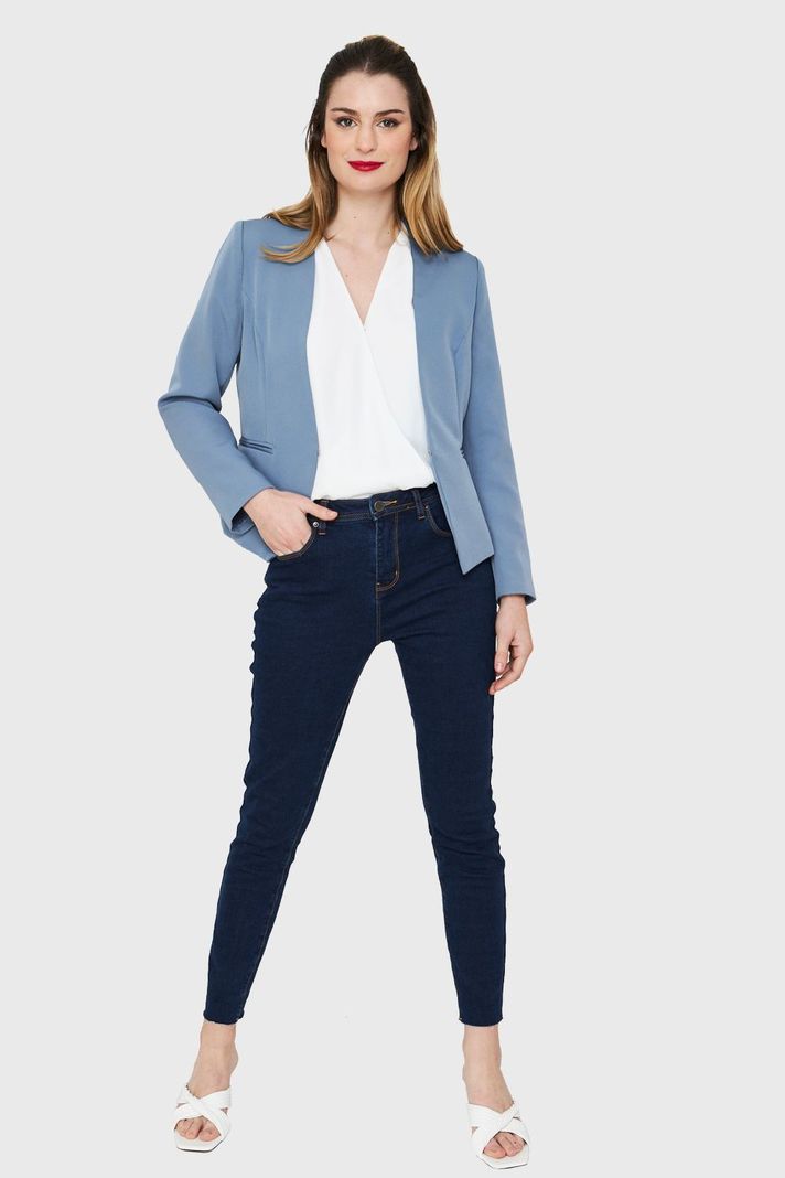 Blazer Entallado Clásico Celeste Nicopoly-1