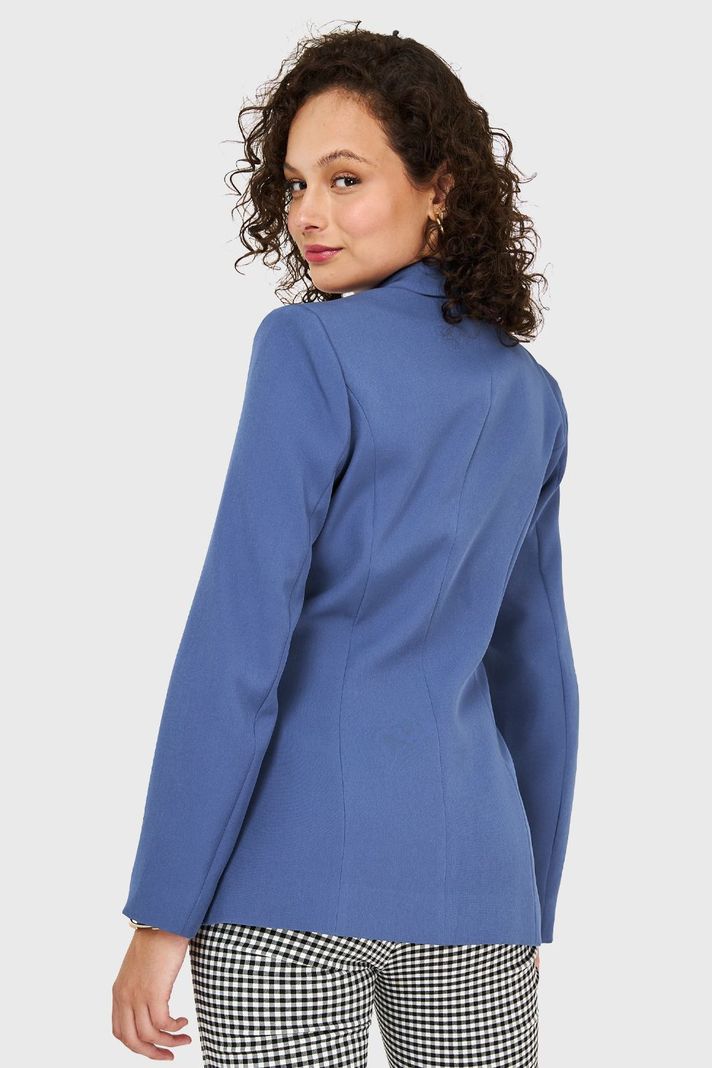 Blazer Un Botón Azul Acero Nicopoly-3