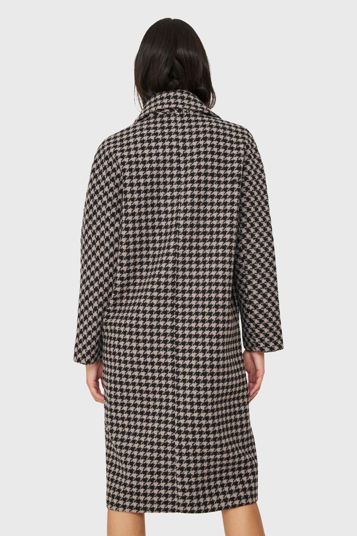 Abrigo Oversize Pied De Poule Khaki Nicopoly-3